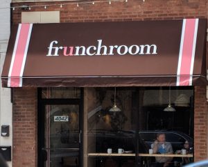 A view of Frunchroom from the outside, looking in.